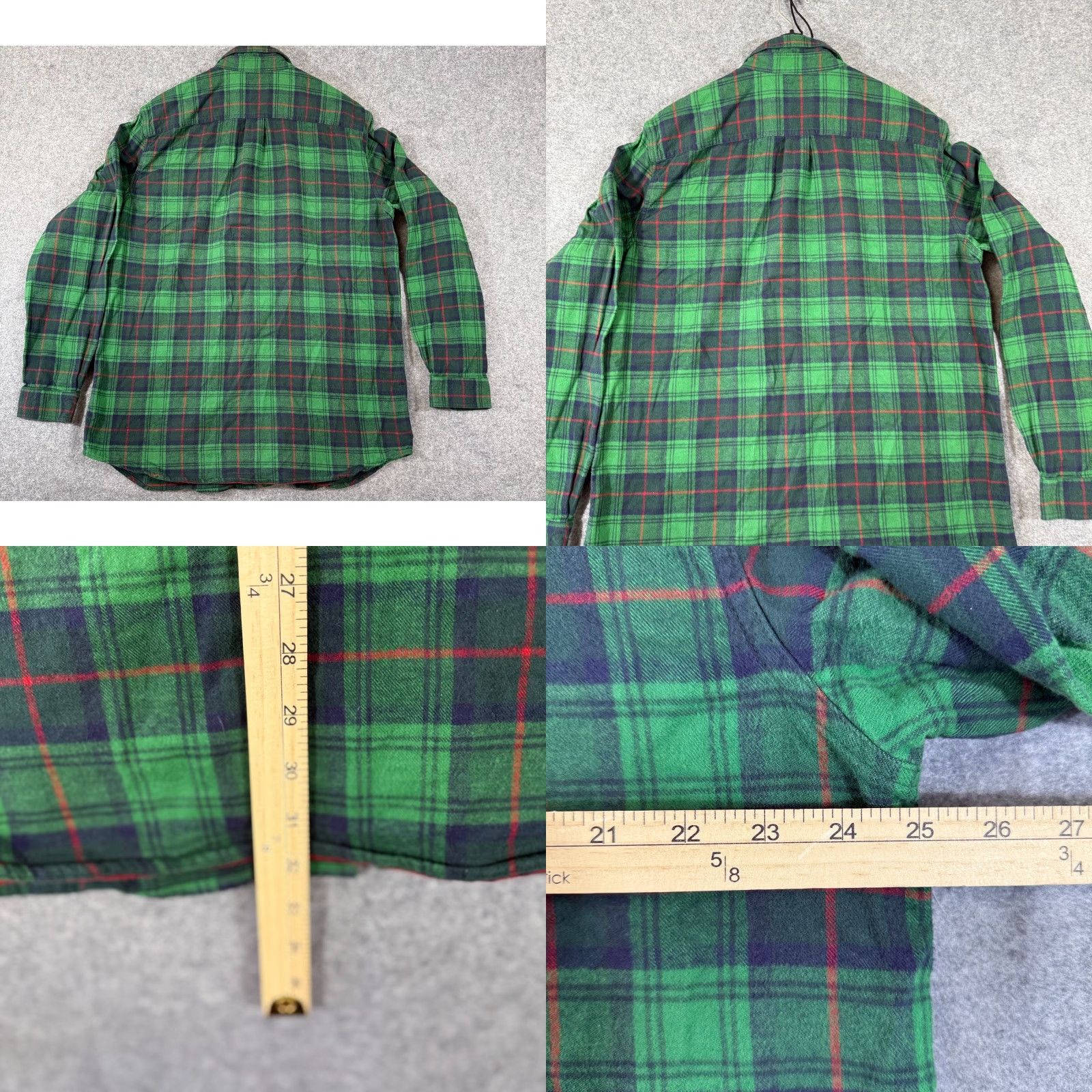 Vintage L.L. Bean Button Down Flannel Shirt Mens L Tall Green Blue Plaid Long Sleeve Size US L / EU 52-54 / 3 - 8 Thumbnail