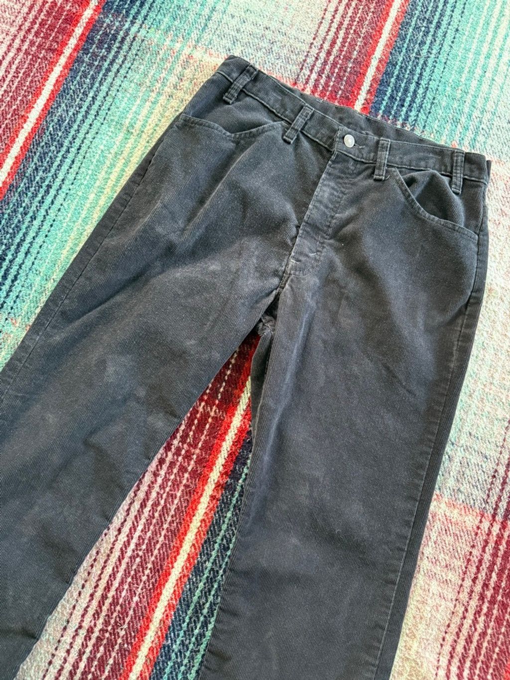 Levi's Vintage Levi's Black Over-dyed Straight Fit Corduroy Pants 3 Size US 34 / EU 50 - 2 Thumbnail