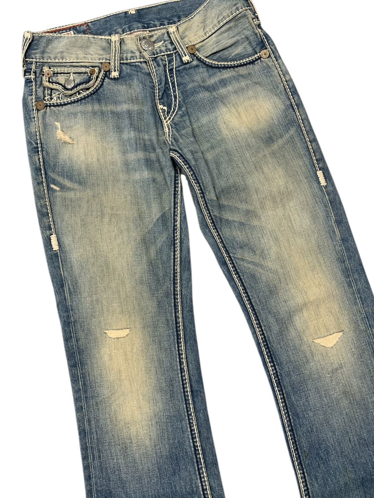 Tornado Mart Vtg true religion y2k flare washed jeans Size US 28 / EU 44 - 4 Thumbnail