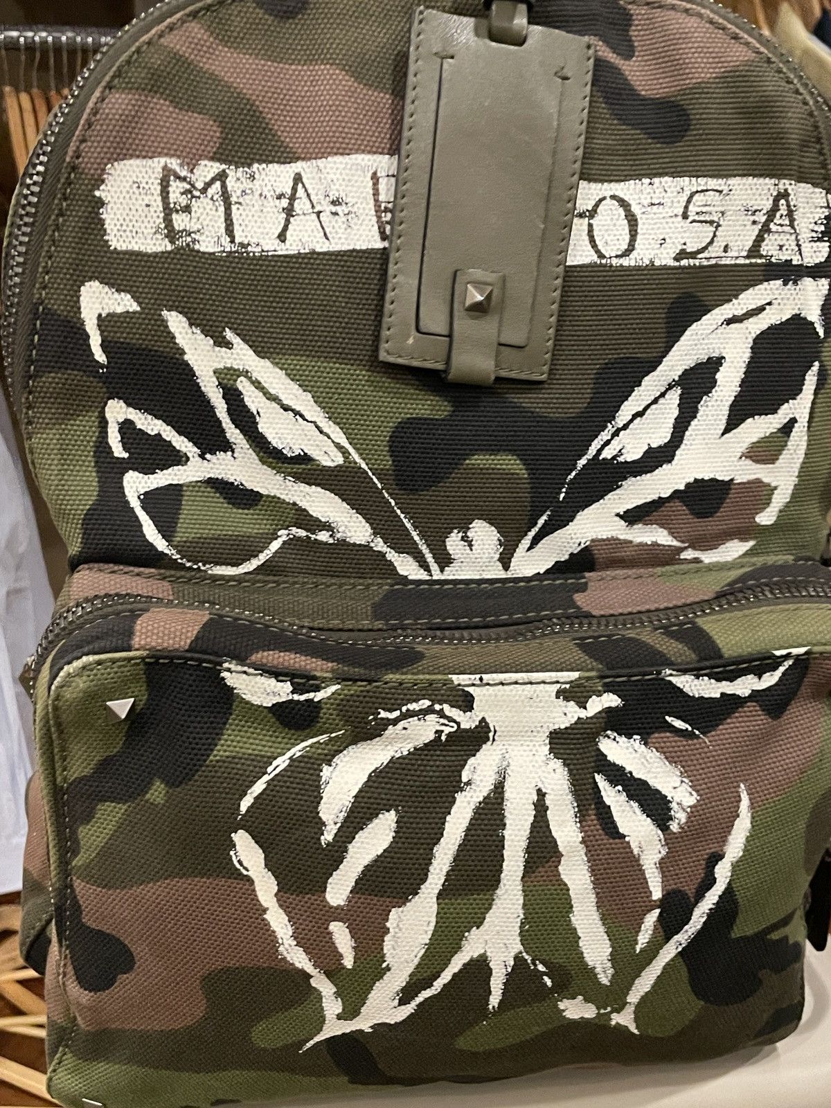 Valentino Mariposa Printed Camouflage Backpack Size ONE SIZE - 8 Thumbnail