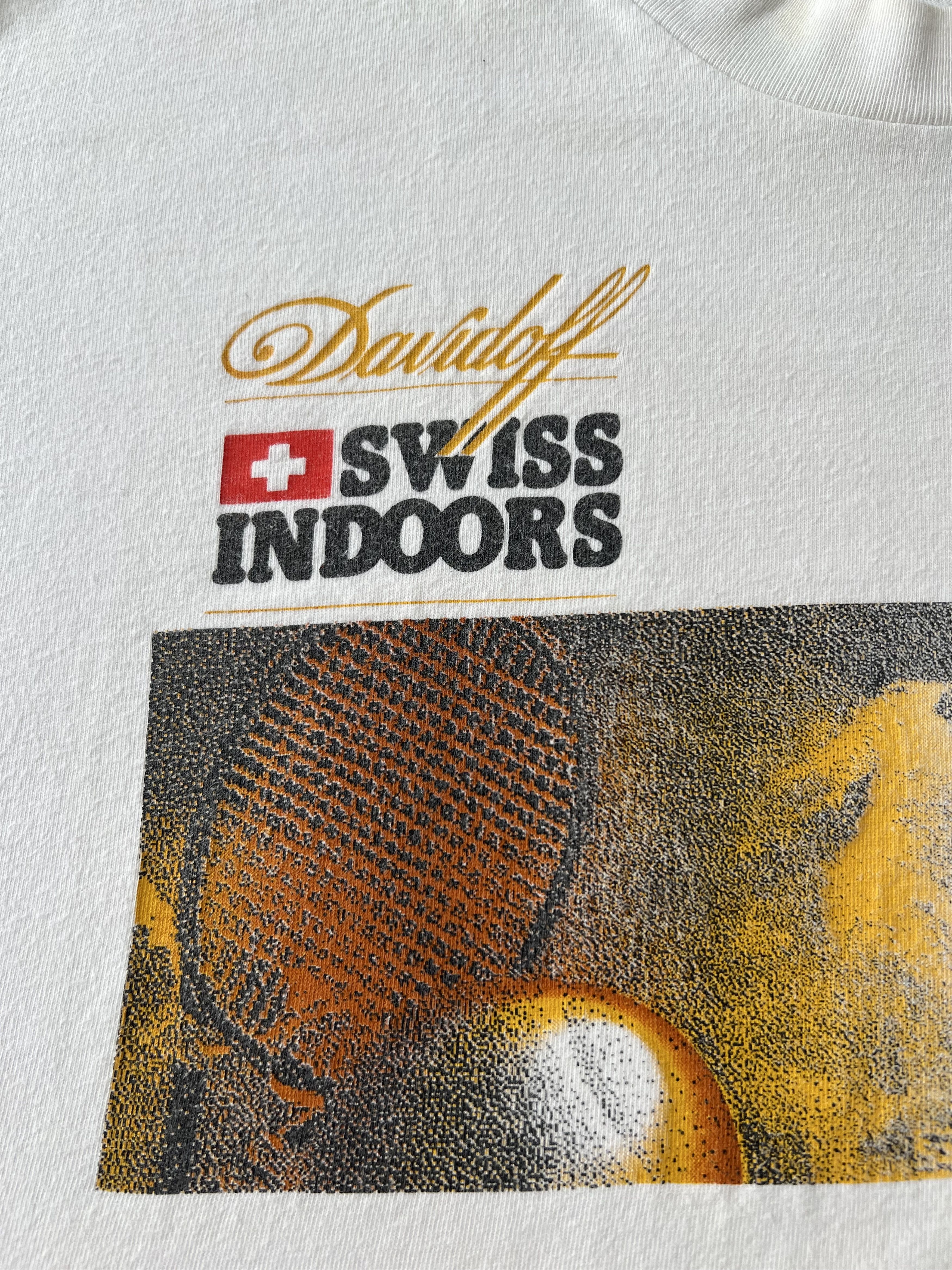 Nike Vintage 90s Nike Davidoff Swiss Indoors Tennis White T-shirt Size US M / EU 48-50 / 2 - 4 Thumbnail