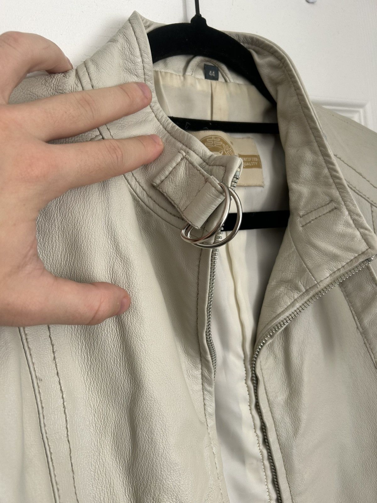 KARA Kara Off White LeatherJacket Size L / US 10 / IT 46 - 3 Thumbnail
