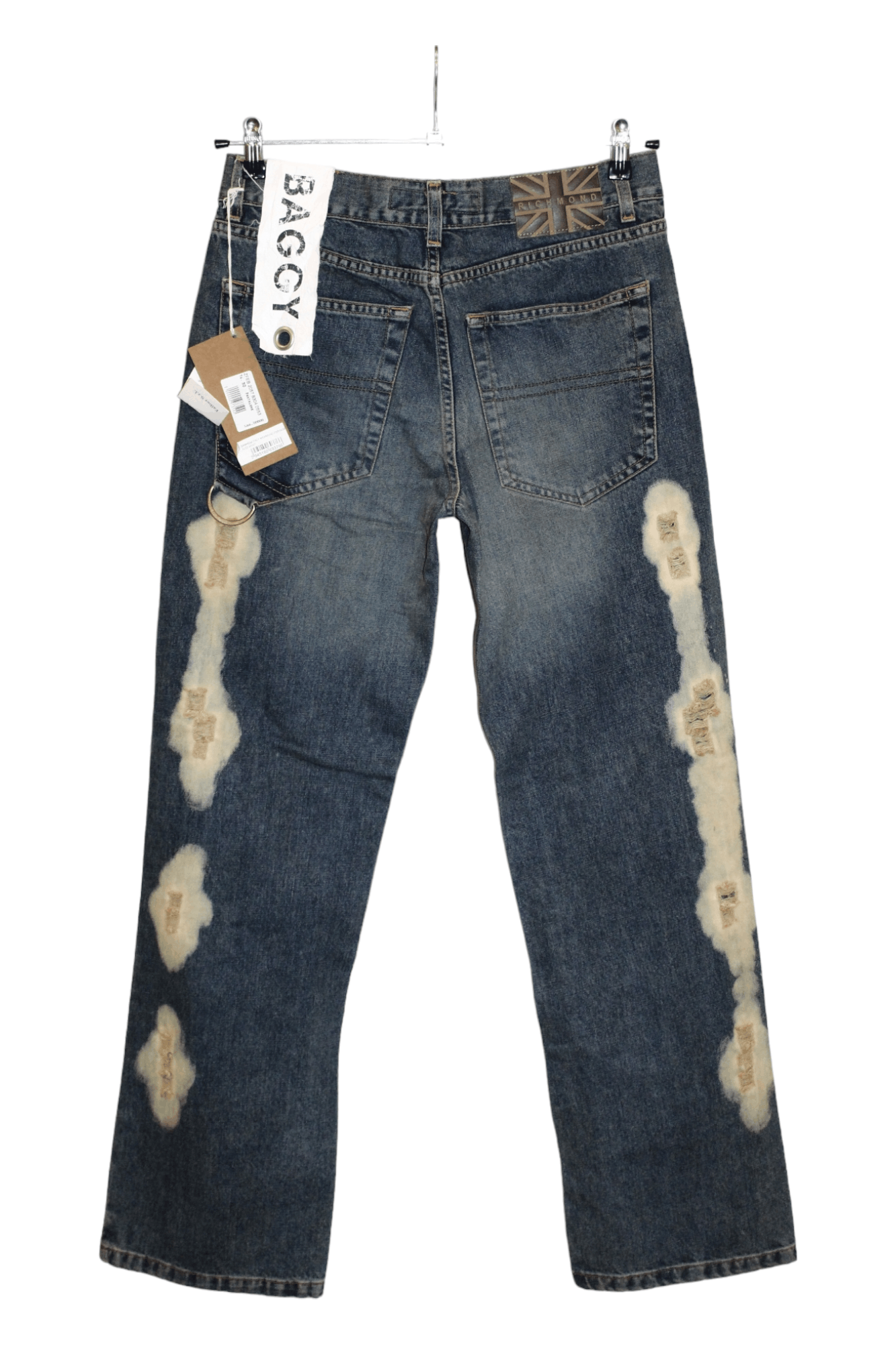 John Richmond Richmond Denim Baggy Distressed Stonewashed Blue Jeans Size US 32 / EU 48 - 2 Thumbnail