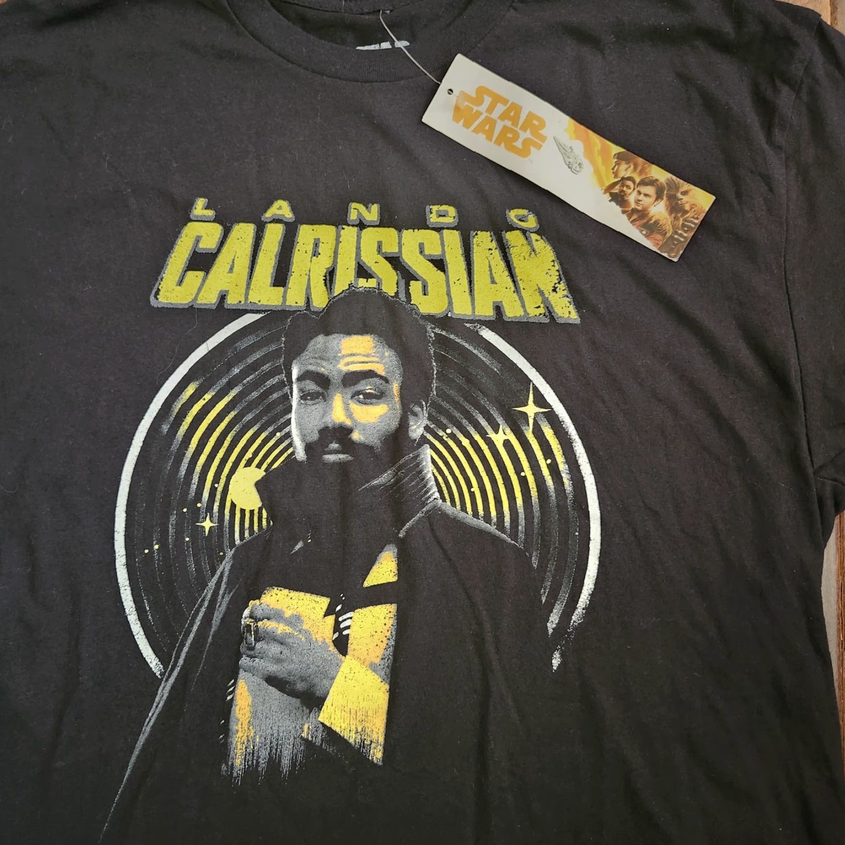 Vintage Star Wars Fifth Sun Men's T-Shirt Graphic Print Lando Calrissian Black Crew Neck Short Sleeve Medium NWT Size US M / EU 48-50 / 2 - 3 Thumbnail