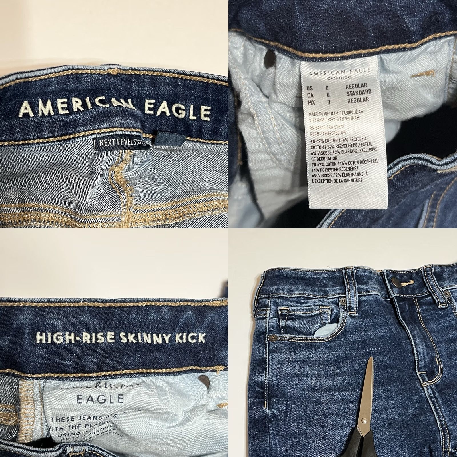 American Eagle Outfitters American Eagle Outfitters Jeans Womens 0 24x31 Blue Mid Rise Stretch 5-Pocket Denim Bootcut Skinny Kick Regular Inseam 31 Size 25" / US 0 / IT 36 - 8 Thumbnail