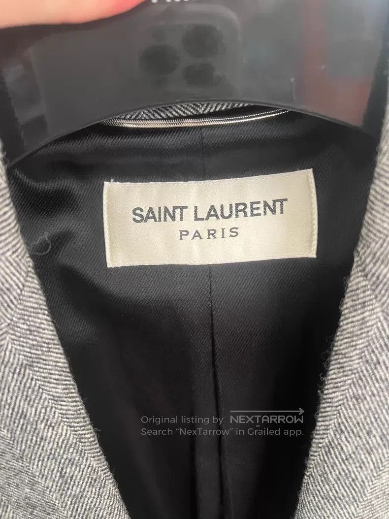Saint Laurent Paris Saint Laurent Paris Herringbone Notched Lapel Coat i Size US S / EU 44-46 / 1 - 2 Thumbnail