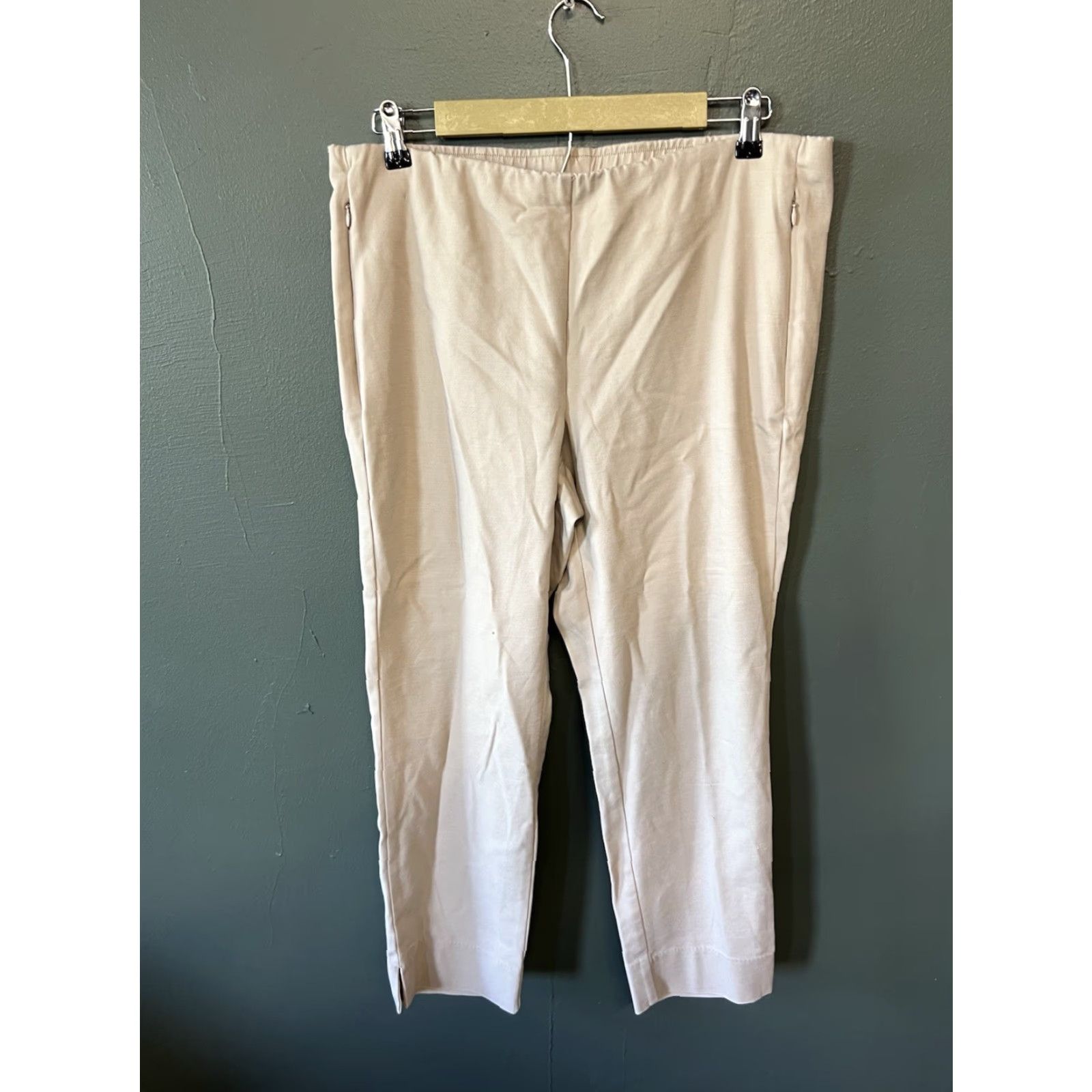 J. Jill J. Jill Womens Beige Pull On Cropped Pants Stretch Petite 14 Pants Beige Cropped 14 Petite Womens Stretch Pull On Size 36" / US 14 / IT 50 - 2 Thumbnail