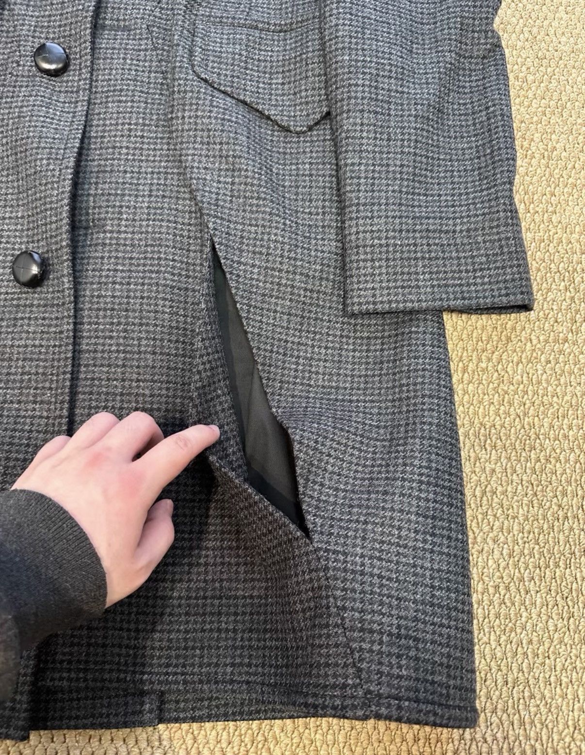 Stefan Cooke Stefan Cooke 19AW Grey Plaid Deconstructed Wool Coat K23 Size US M / EU 48-50 / 2 - 2 Thumbnail