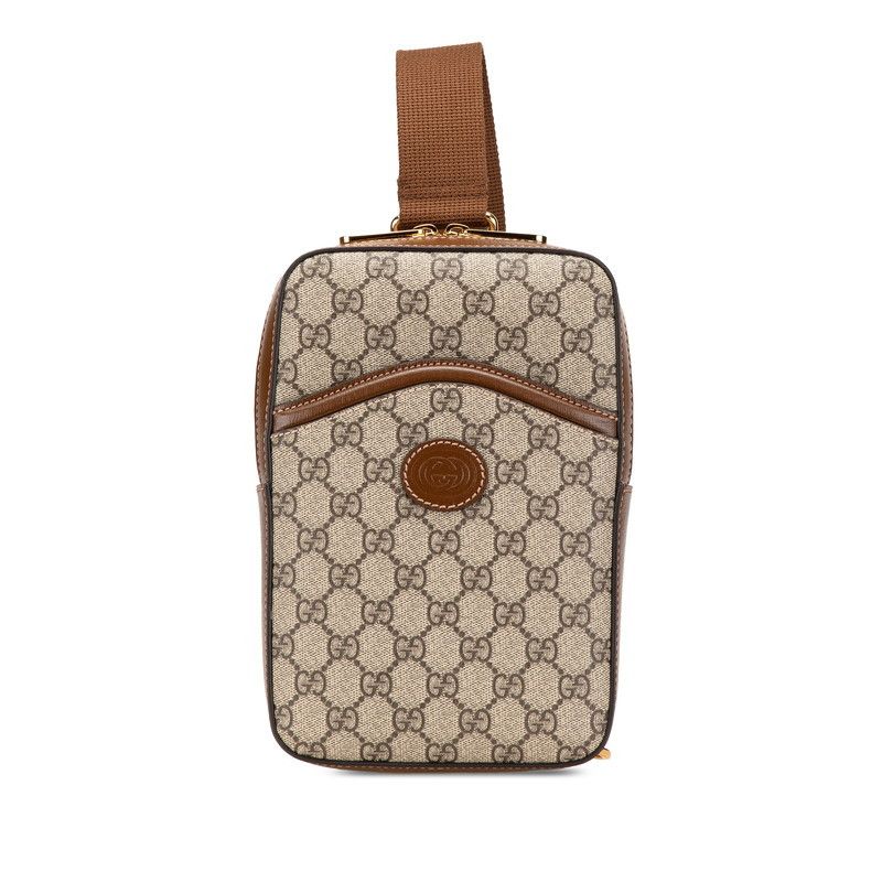 Gucci Gucci GG Supreme Interlocking G 2Way Shoulder Bag 696016 Leather Crossbody Bag 696016 in Beige, Women's
