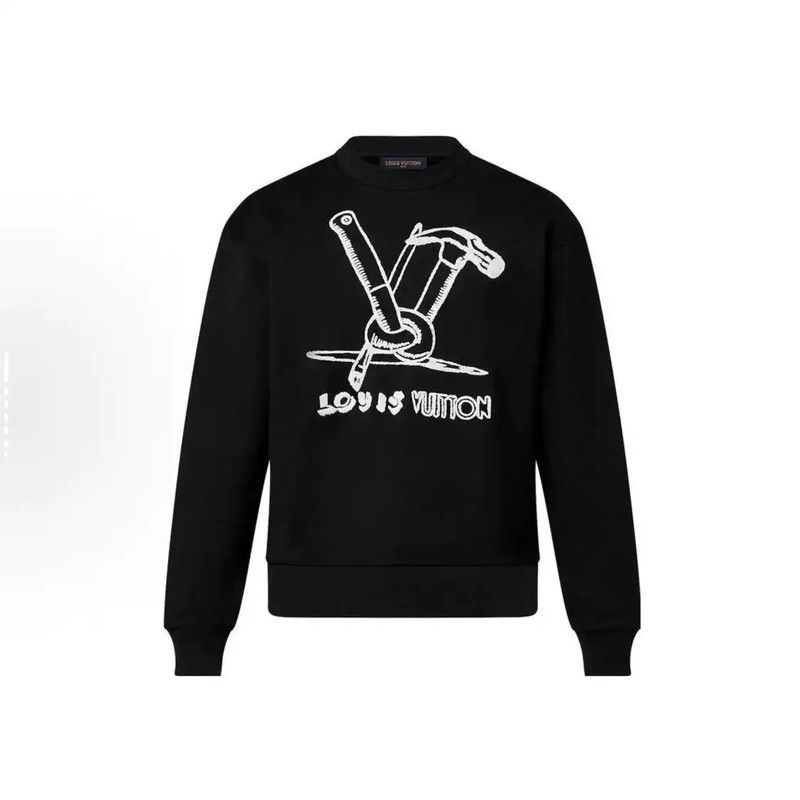 Louis Vuitton Louis Vuitton Black Cotton Women's Sweatshirt 0089 Size L / US 10 / IT 46 - 1 Thumbnail