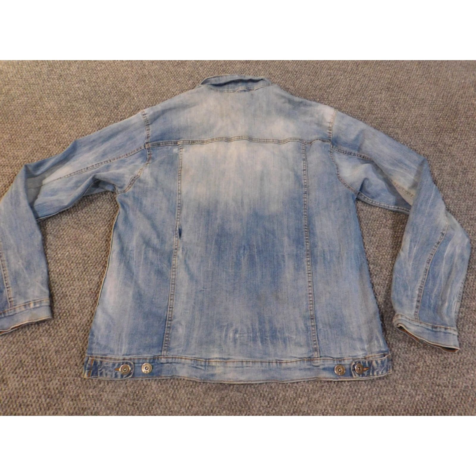 Vintage Evolution Jacket Mens L Denim Button Zip Blue 90s Workwear Classic Retro Size US L / EU 52-54 / 3 - 6 Thumbnail