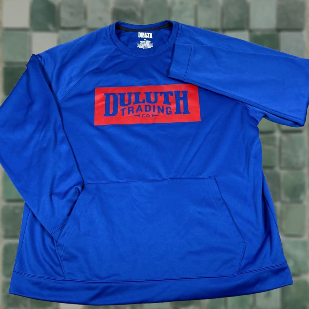 Duluth Trading Company Duluth XL Crewneck Pullover Sweatshirt Kangaroo Pocket Outdoors Hiking Workwear Blue Mens Long Sleeve Shirt Size US XL / EU 56 / 4 - 1 Thumbnail