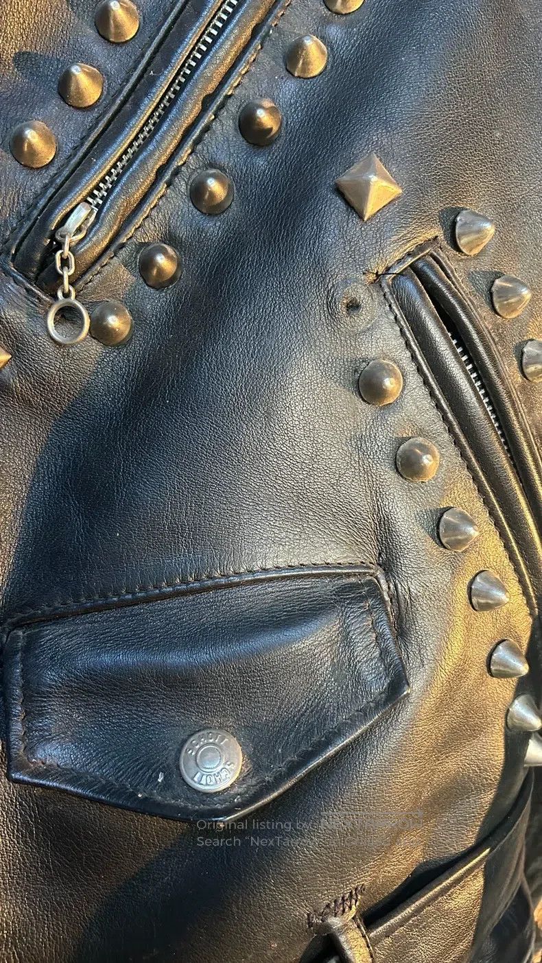 Schott Schott Vintage cable-stayed motorcycle leather jacket Size US M / EU 48-50 / 2 - 3 Thumbnail
