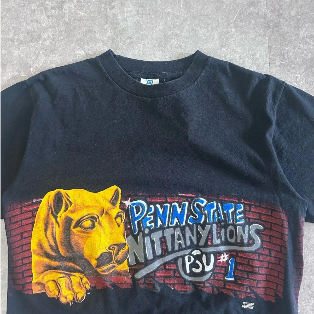 Vintage 90s Vintage Penn State Black Wrap Around T Shirt Size L Size US L / EU 52-54 / 3 - 2 Thumbnail