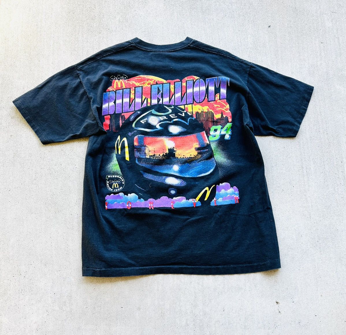 Vintage Bill Elliot NASCAR Tee Shirt Batman 90s