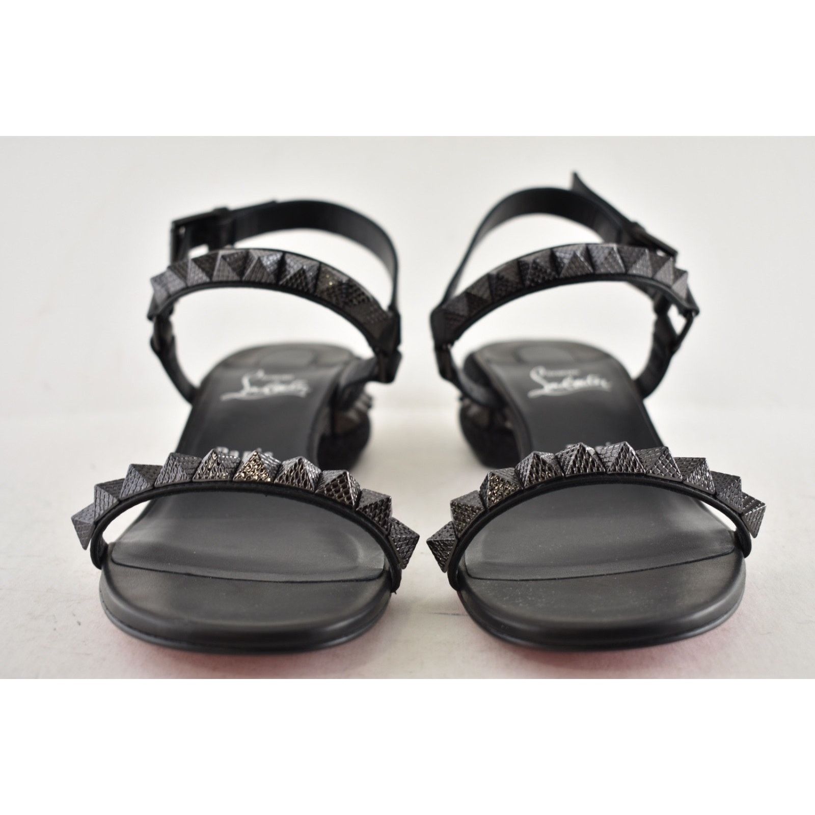 Christian Louboutin Christian Louboutin Pyrasand 30 Black Leather Sandal 39 Size US 9 / IT 39 - 10 Thumbnail