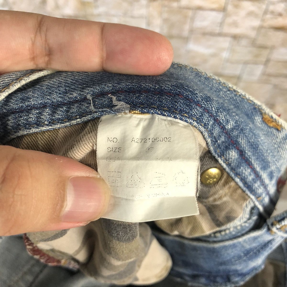 Japanese Brand A:R Blue Distressed ripped patchwork Denim Pants #A957 Size US 28 / EU 44 - 21 Thumbnail