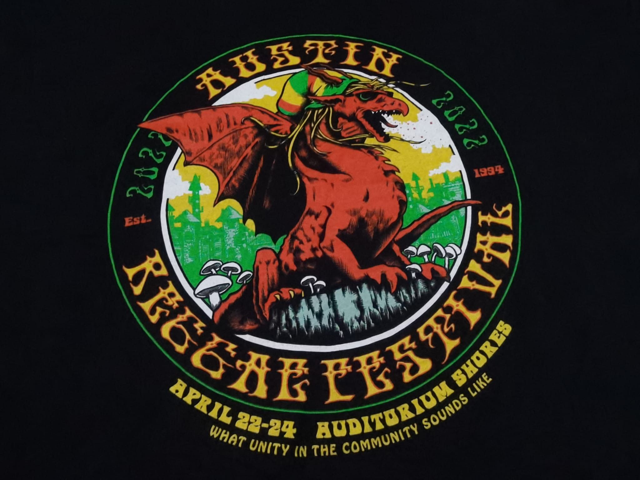 Band Tees × Gildan Austin Reggae Festival 2022 tee L 3437 Size US L / EU 52-54 / 3 - 7 Thumbnail