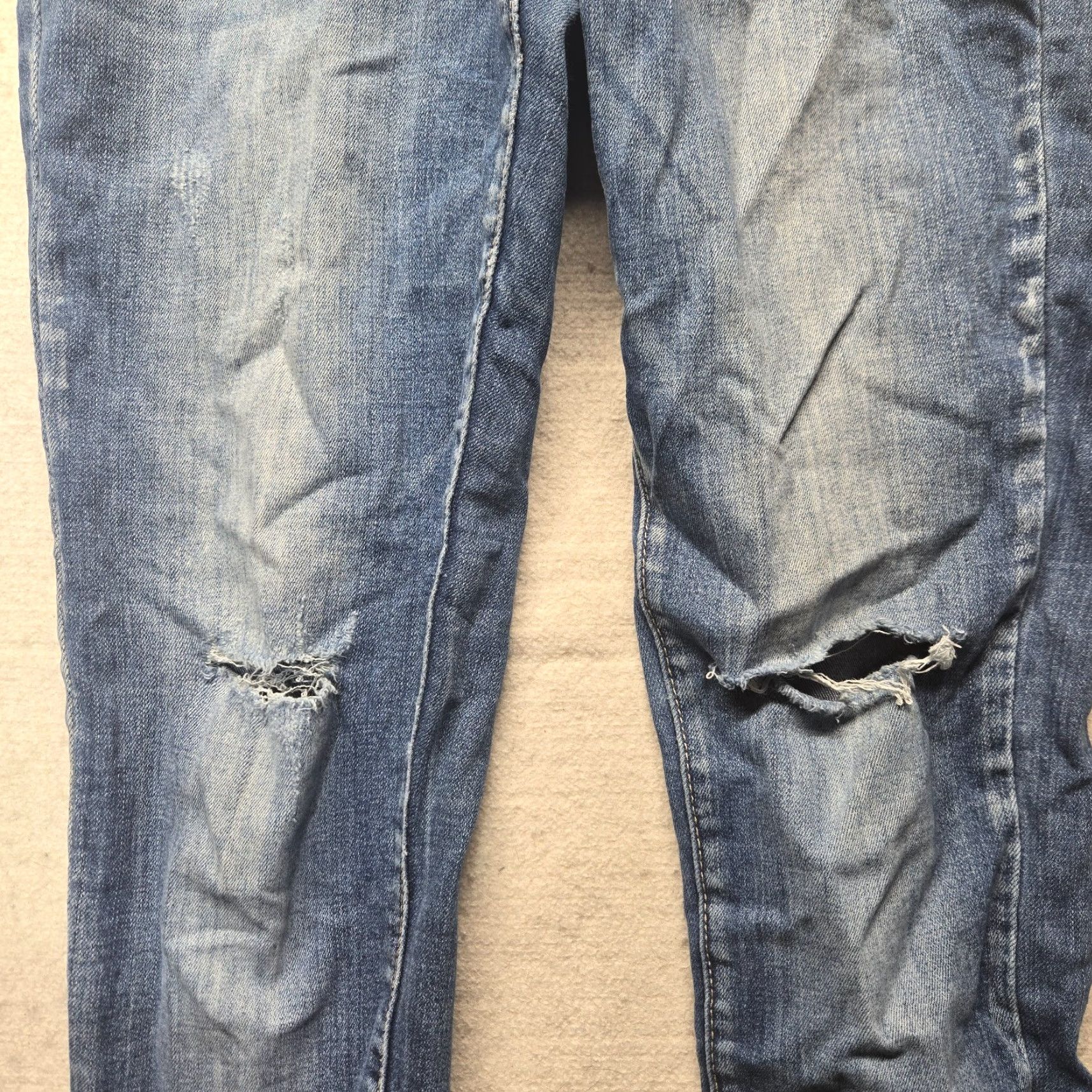 Vintage Kancan Jeans Distressed 3 Button Skinny Blue Denim Pants Women's Size 26 Size 26" / US 2 / IT 38 - 3 Thumbnail