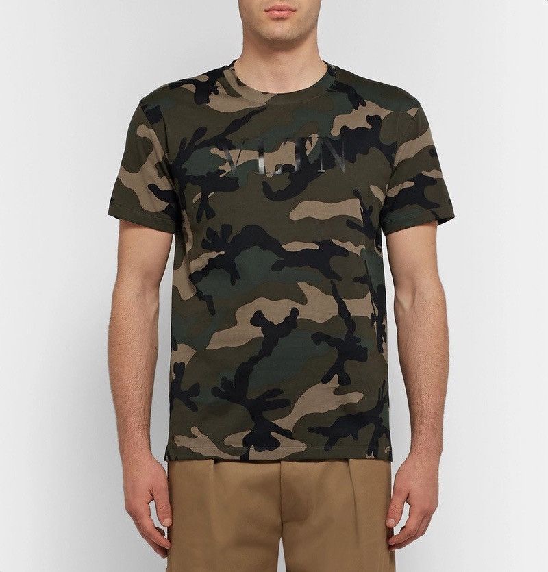 Valentino Valentino Green Camouflage VLTN Print Tee Size US M / EU 48-50 / 2 - 4 Thumbnail