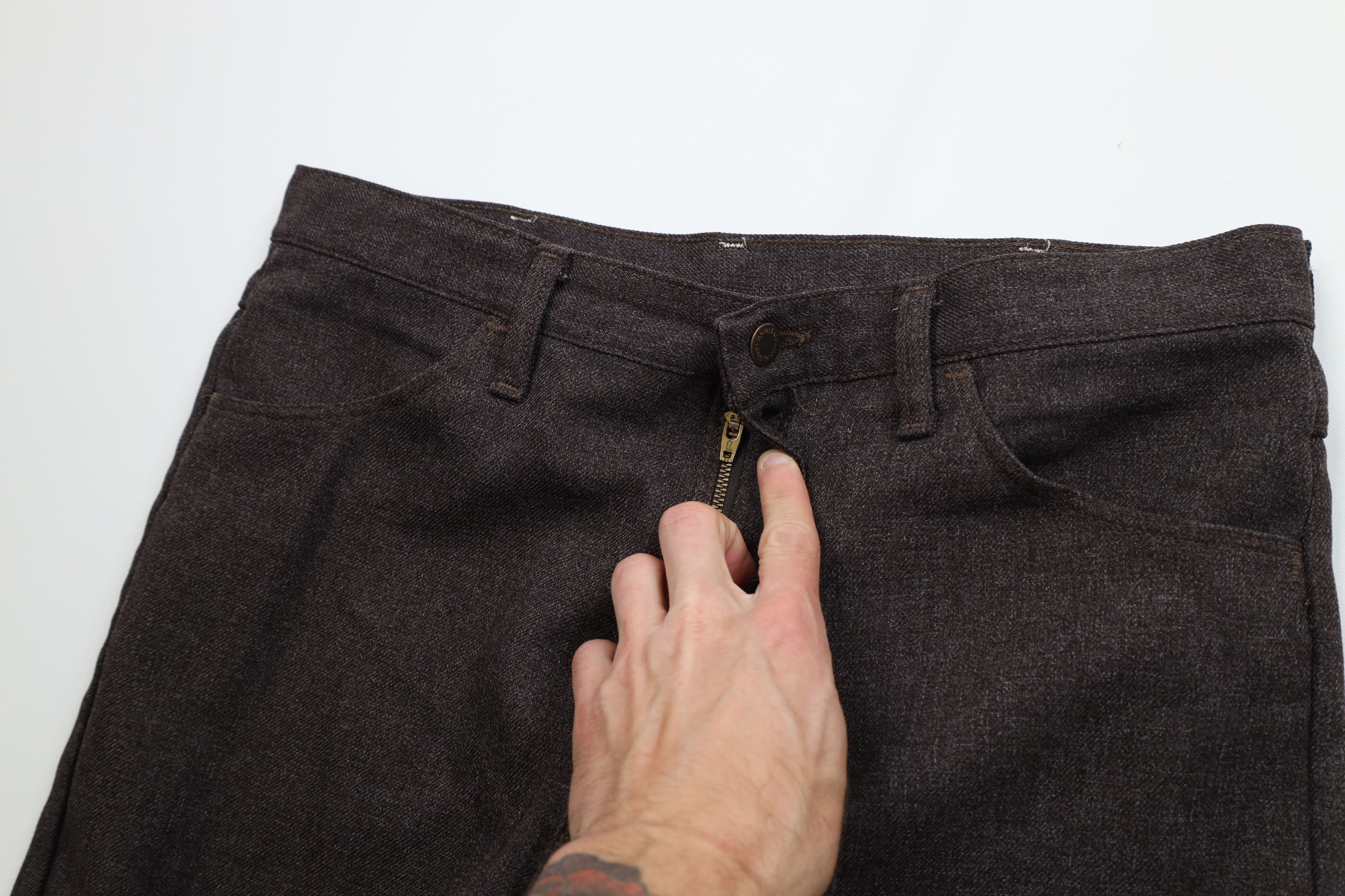 Wrangler Vintage 90s Wrangler Wide Leg Chino Pants Heather Brown USA Size US 34 / EU 50 - 6 Thumbnail
