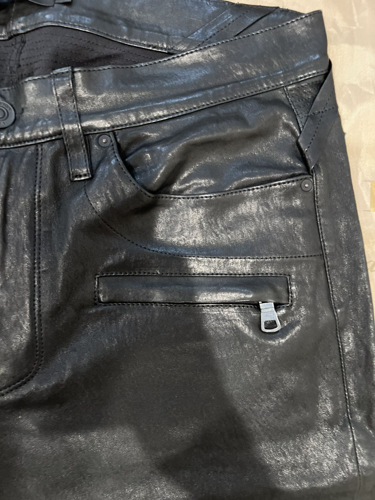 Hudson Hudson Men's The Blinder V2 Skinny Leather Jeans size 36 Size US 36 / EU 52 - 2 Thumbnail