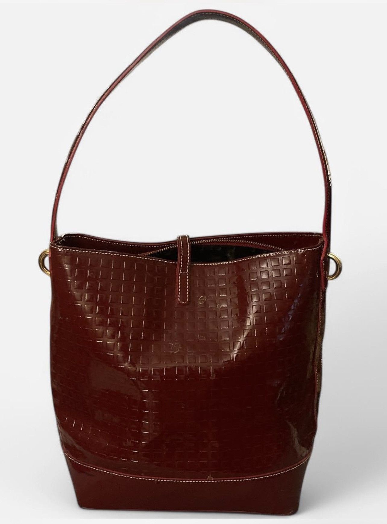 Vintage 80’s Red Faux Leather Bag Size ONE SIZE - 2 Thumbnail