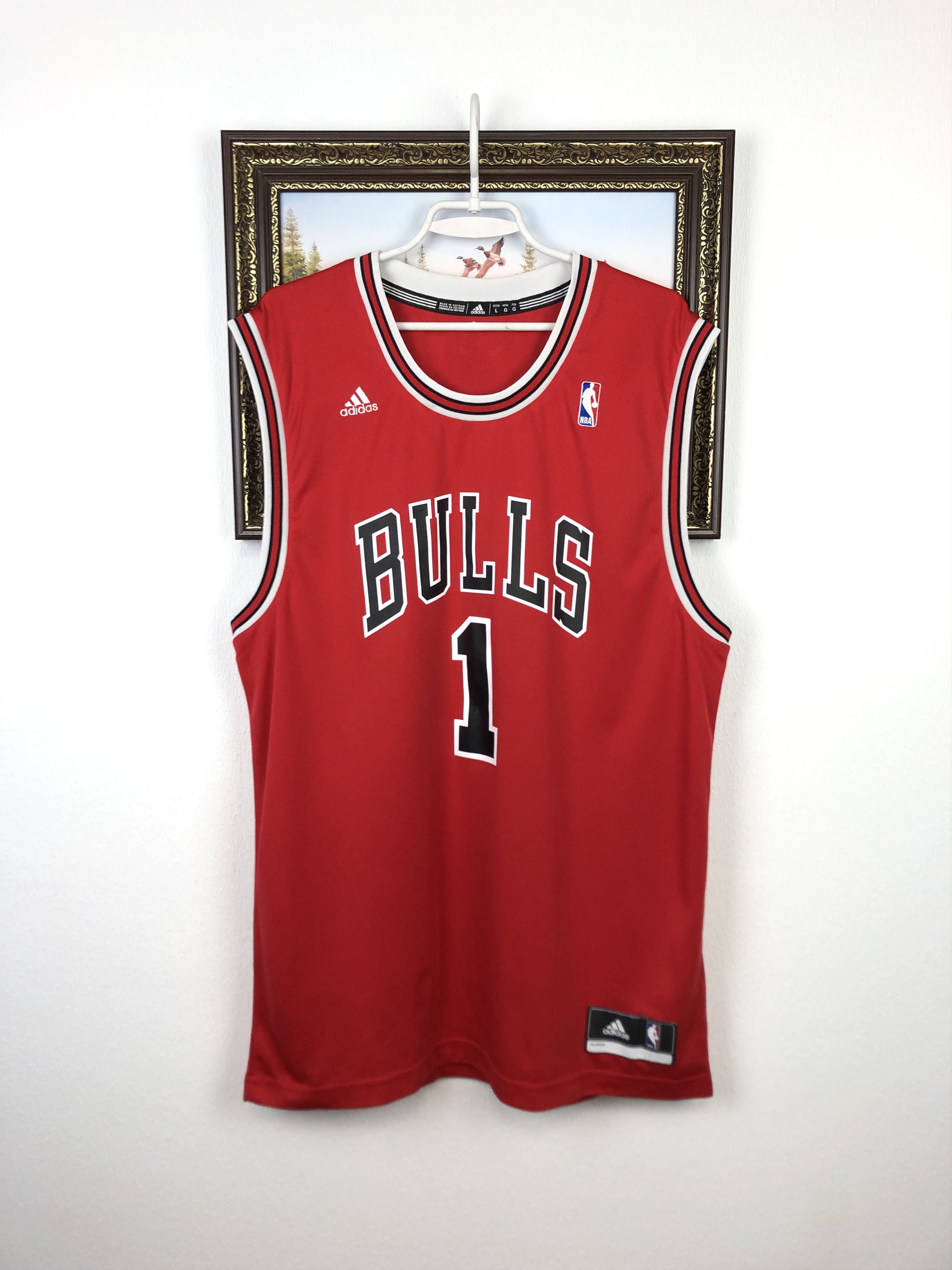 Adidas Vintage Adidas Chicago Bulls NBA Red 1 Rose Jersey Mens Size US L / EU 52-54 / 3 - 1 Thumbnail