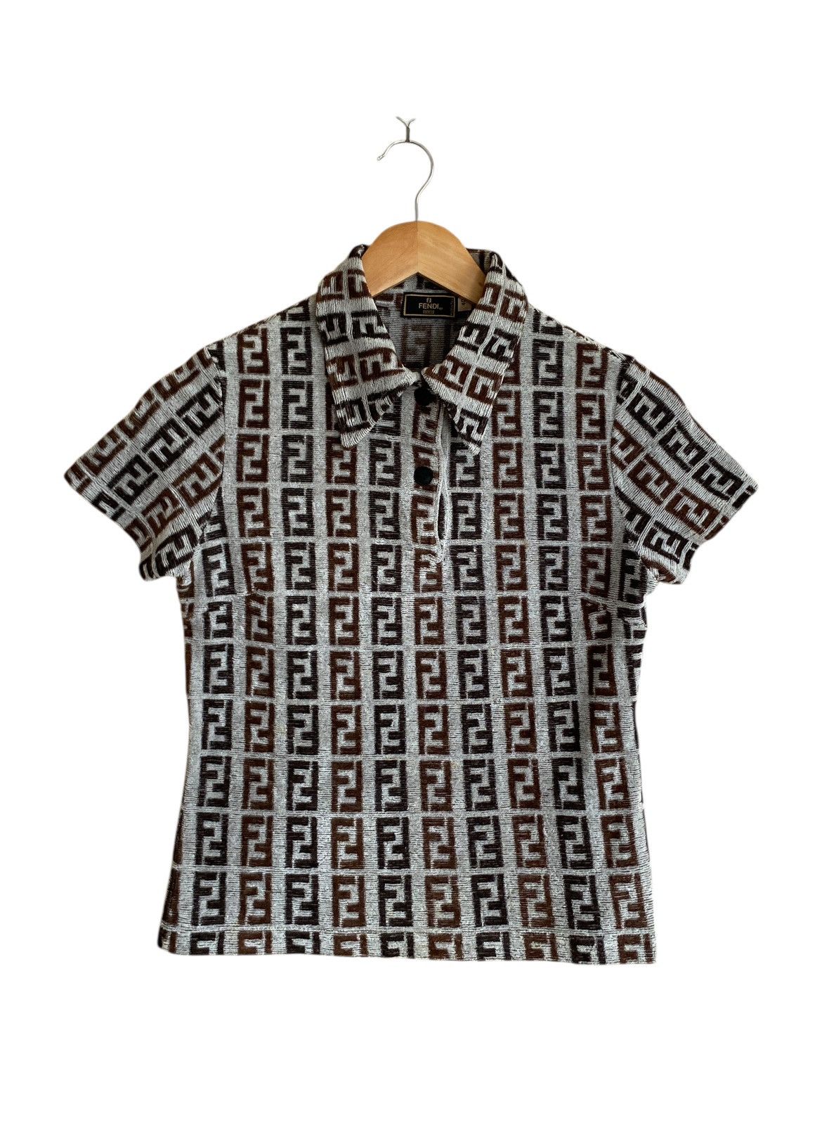 Fendi Very Rare Vintage Brand Fendi Full Print Polos 1990s Size US M / EU 48-50 / 2 - 1 Thumbnail
