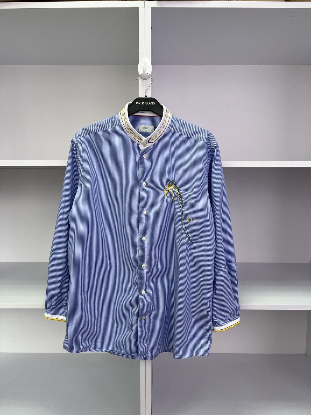Eton × Vintage Vintage Eton Striped Designer Button Up Shirt Size US M / EU 48-50 / 2 - 2 Thumbnail