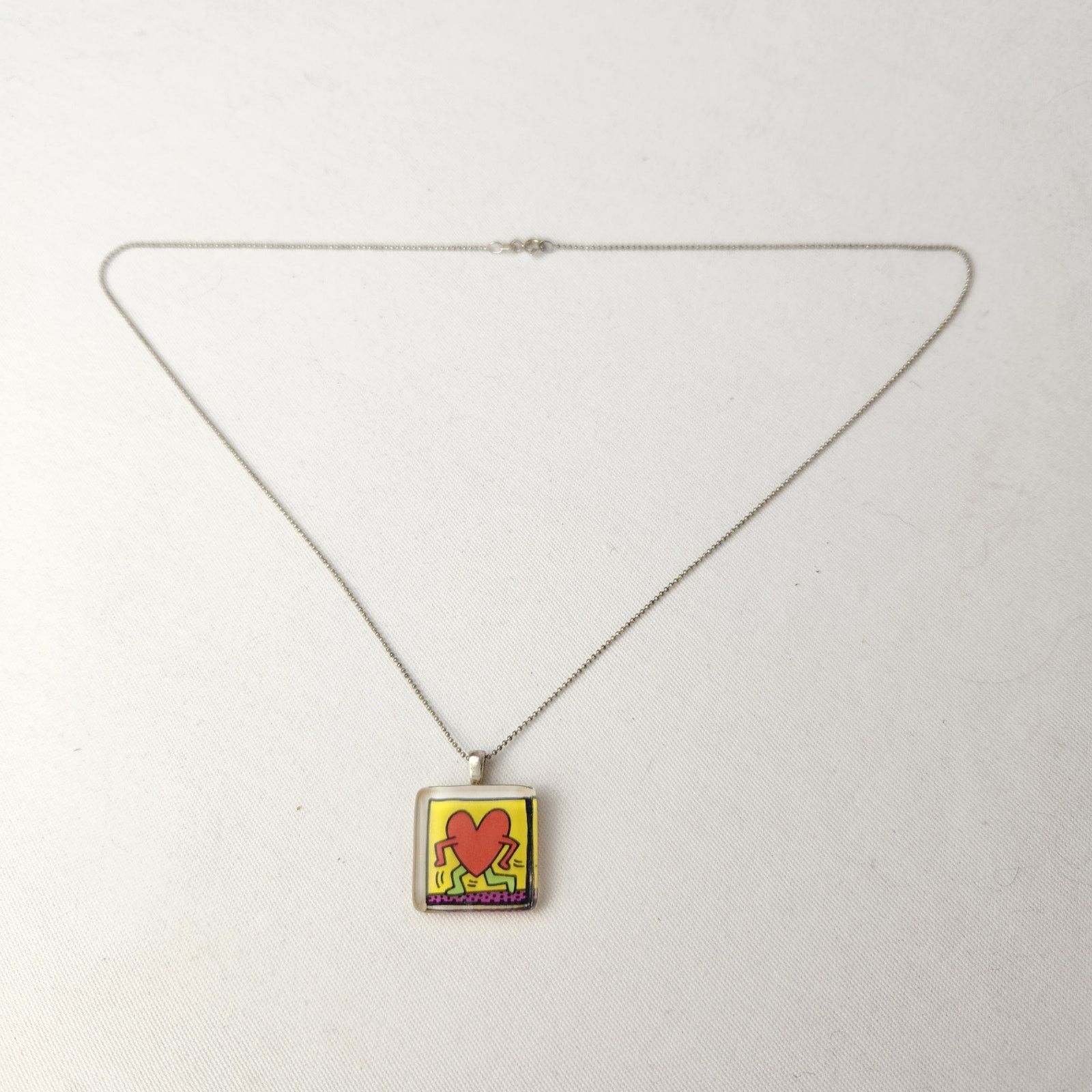 Keith Haring Vintage Sterling Silver Silver Keith Haring Heart Necklace Size ONE SIZE - 2 Thumbnail