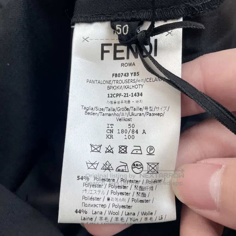 Fendi Fendi Solid Color Pure Wool Tapered Pants - Black Size 50L - 6 Thumbnail
