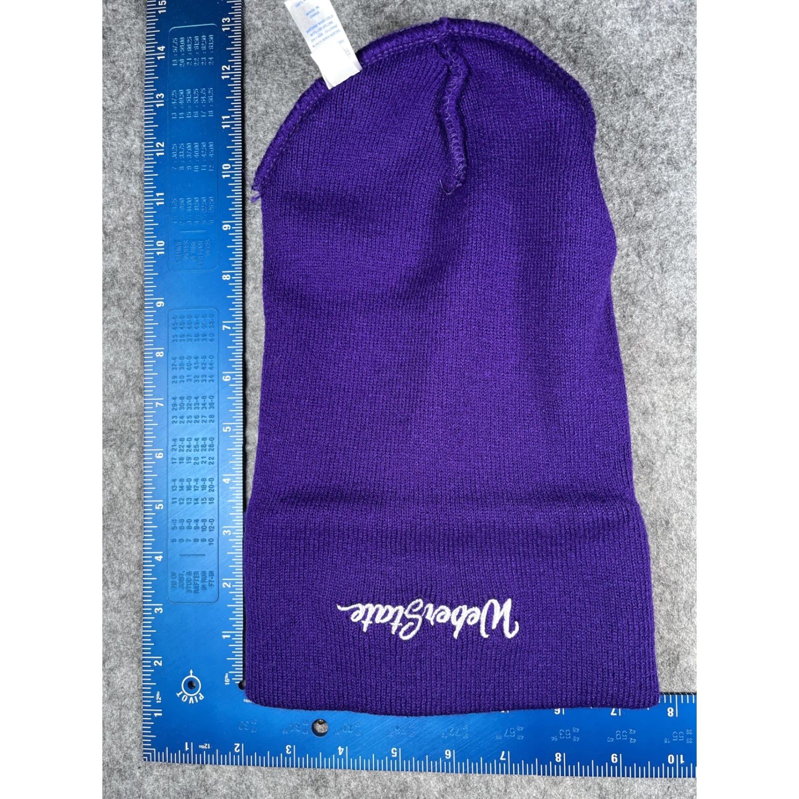 Port & Company Port & Company Hat Beanie Mens One Size Purple Weber State Knit Winter College Sports Cuffed Embroidered Mens Rhinestones? Size ONE SIZE - 5 Thumbnail