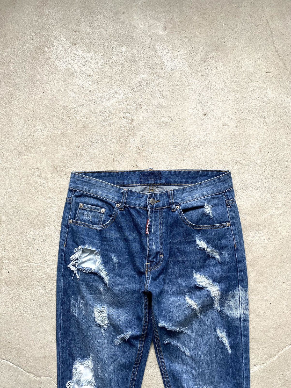 Dsquared2 Vintage Dsquared2 Distressed Patchwork Denim Pants Size US 34 / EU 50 - 2 Thumbnail