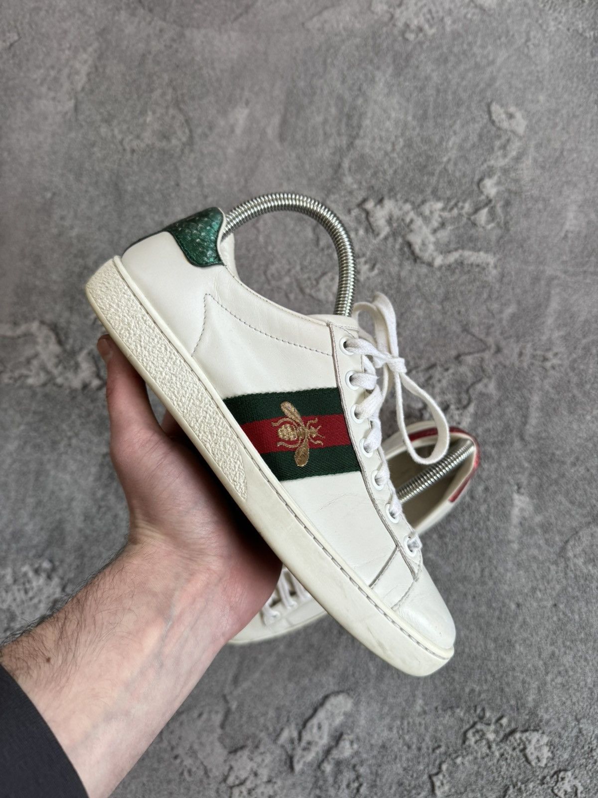 Designer × Gucci Gucci 36size white ACE leather low top sneakers shoes 431942 Size US 6 / IT 36 - 8 Thumbnail