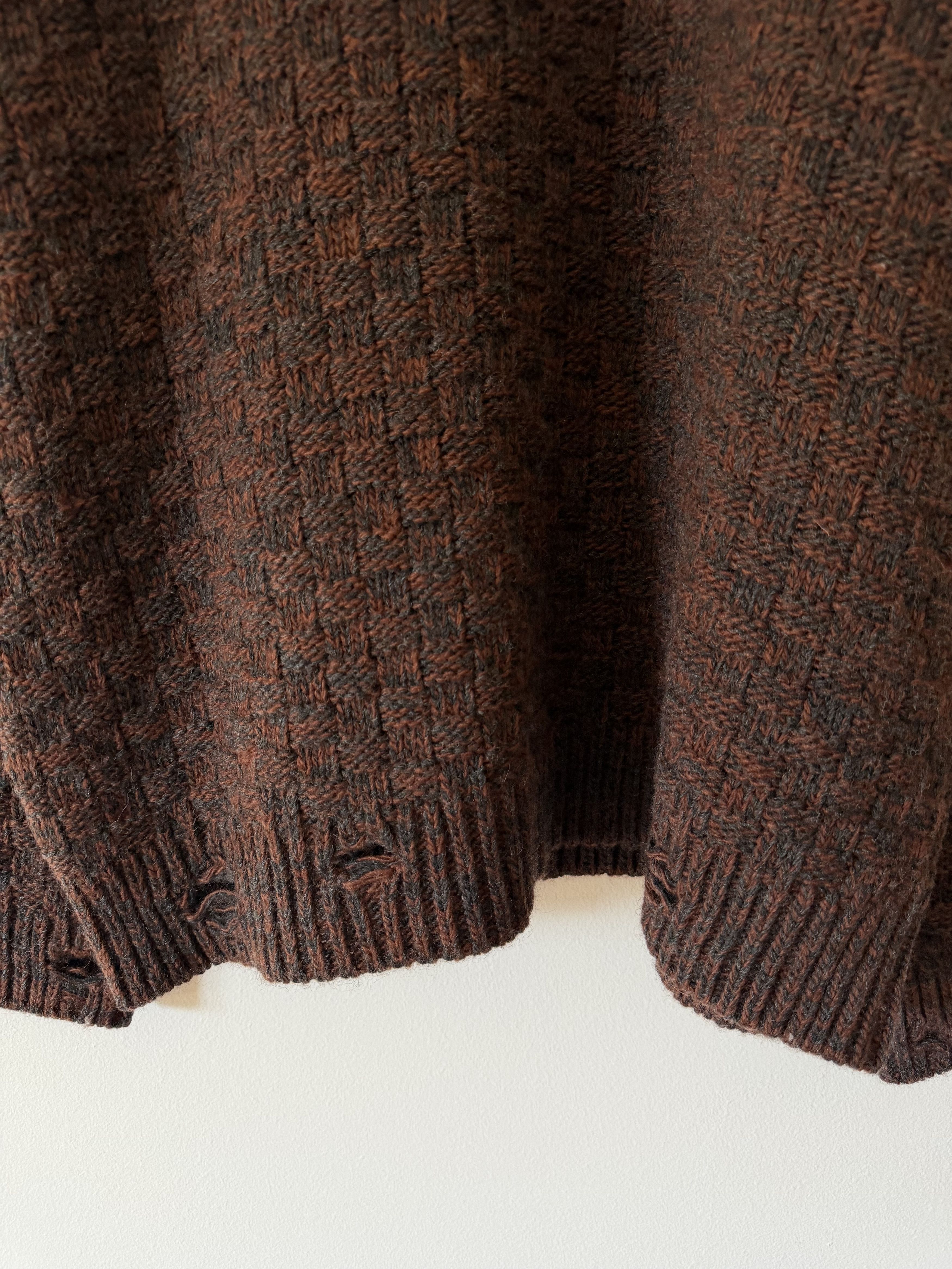 MM6 MM6 Maison Margiela Distressed Wool Sweater in Brown Size US XL / EU 56 / 4 - 3 Thumbnail