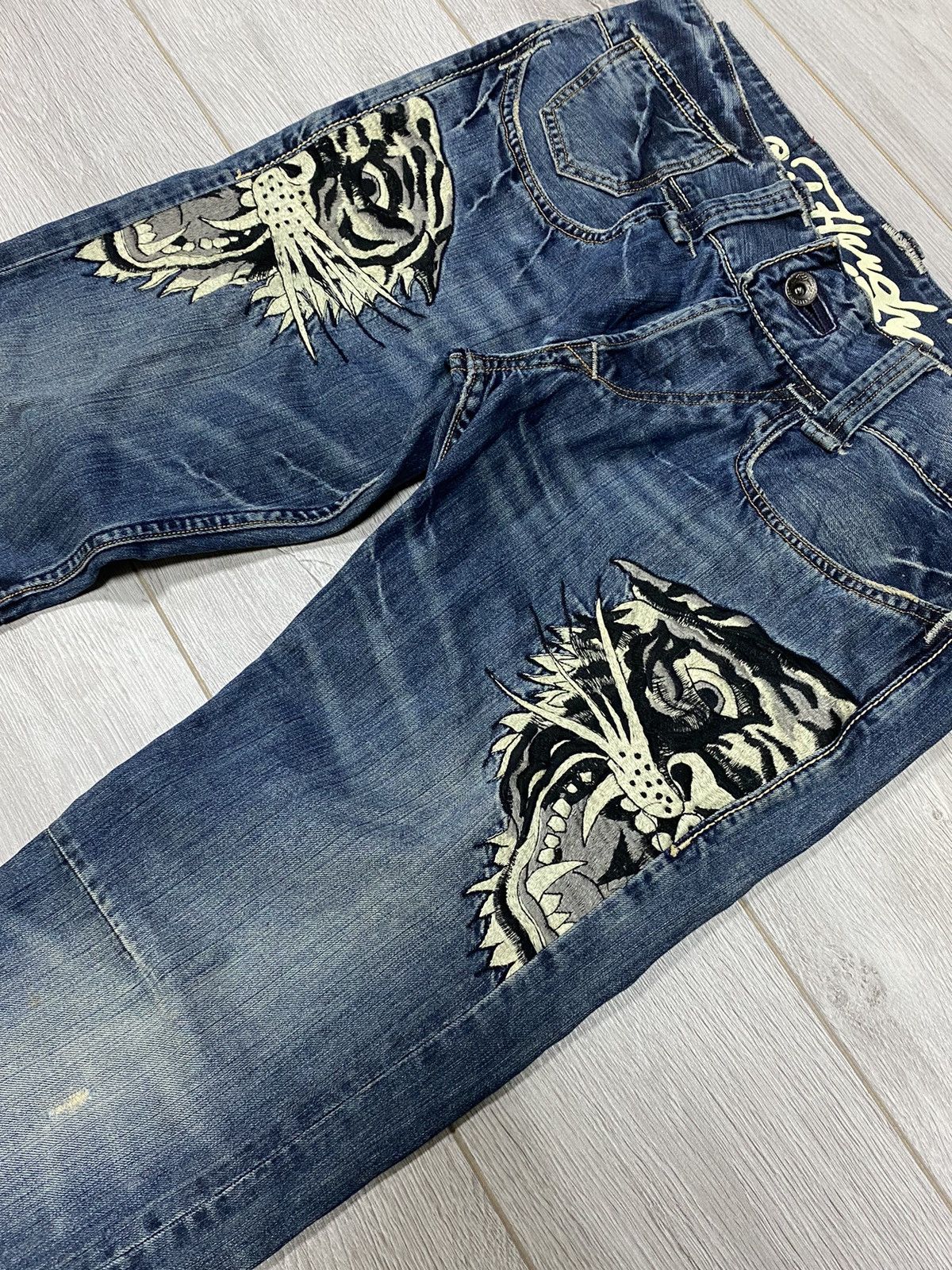 Ed Hardy Ed Hardy 🐯 tiger vintage big embro logo jeans Size US 36 / EU 52 - 2 Thumbnail