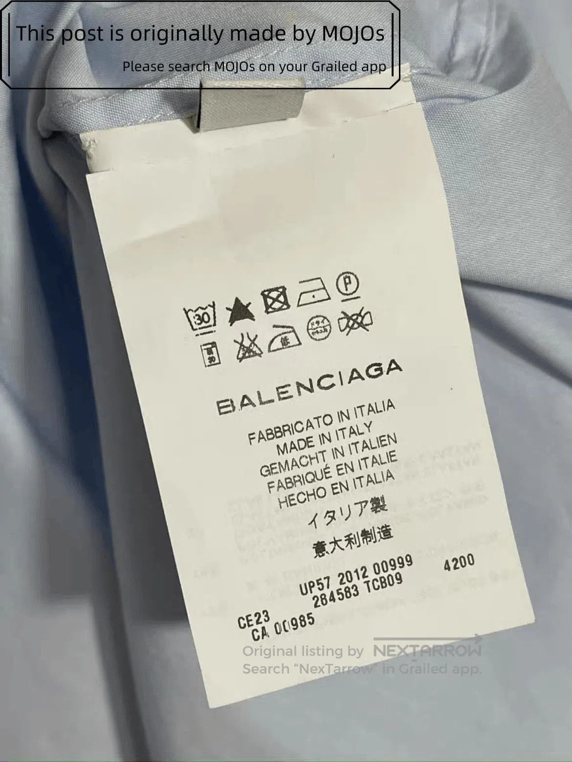 Balenciaga Sz 41 Balenciaga Blue S/S Classic Shirt mojos19381018. Size US L / EU 52-54 / 3 - 5 Thumbnail