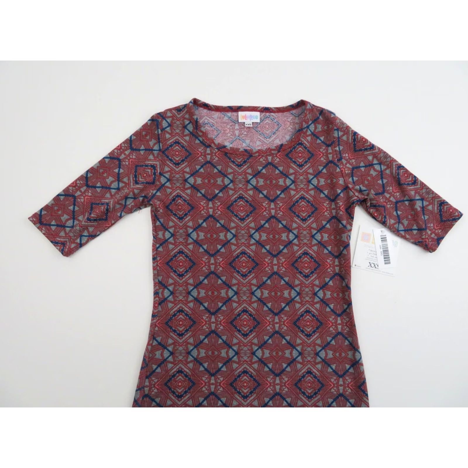 Vintage LuLaRoe Julia Dress 2XS Womens Bodycon Knee Length Red Aztec Tribal Unicorn Stretch NWT Size XXS / US 00 / IT 34 - 4 Thumbnail