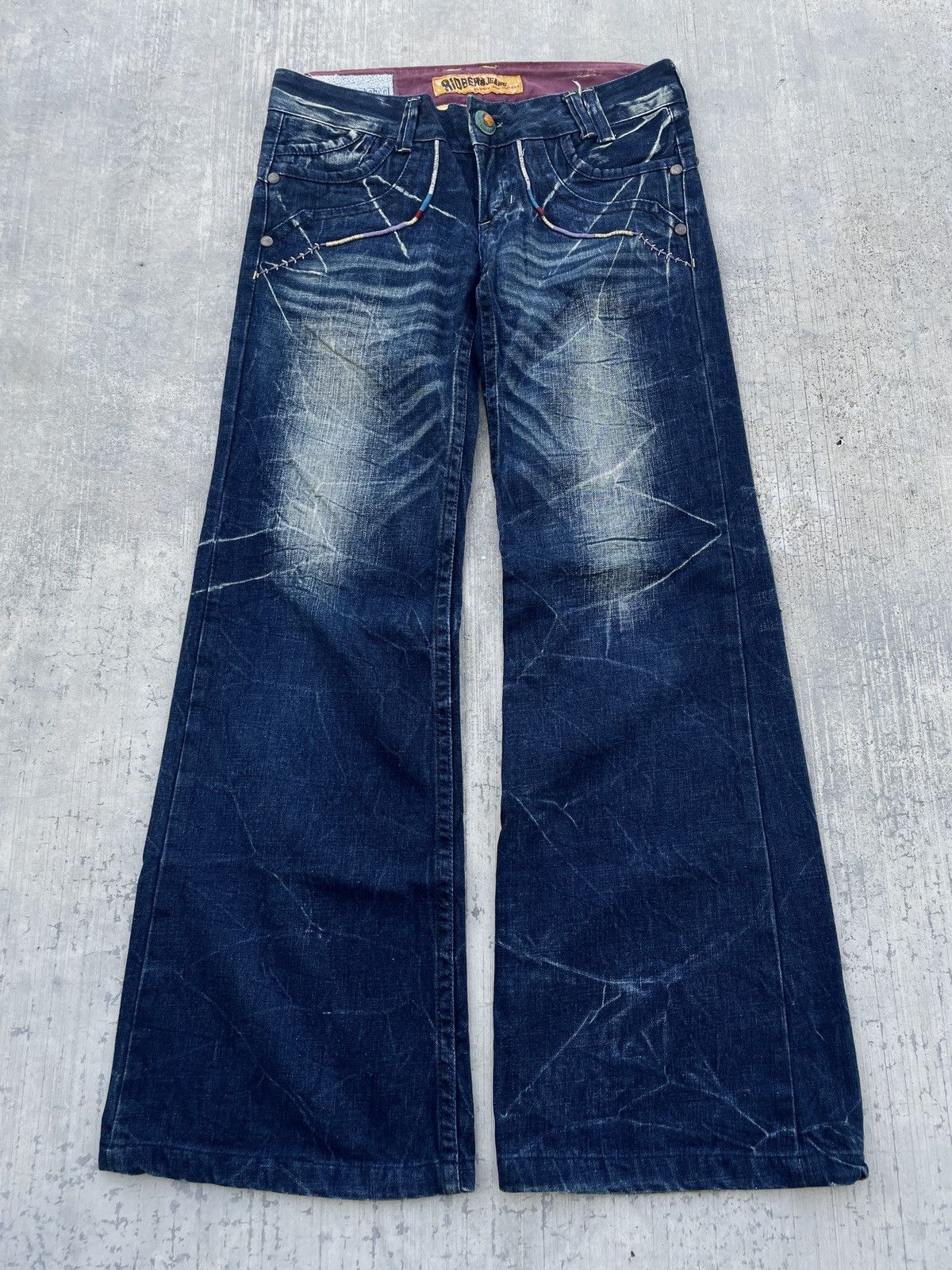 Japanese Brand 2000s JAPANESE BRAND RIOBERA STUDDED MUDWASH FLARE JEANS Size US 32 / EU 48 - 1 Thumbnail