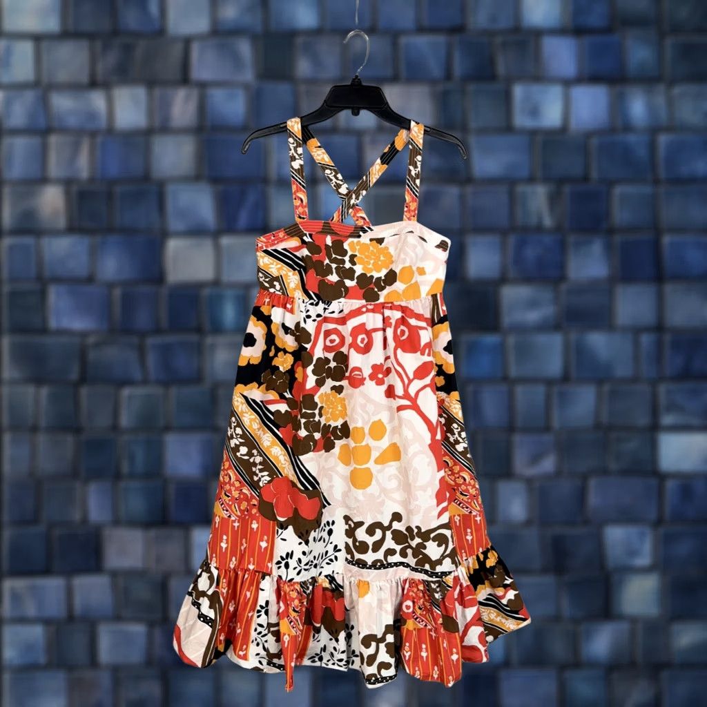 J.Crew J.CREW Dress Womens 6 Multicolor Floral Strappy Sundress Ruffle Hem Boho Cotton Dress Size M / US 6-8 / IT 42-44 - 1 Thumbnail