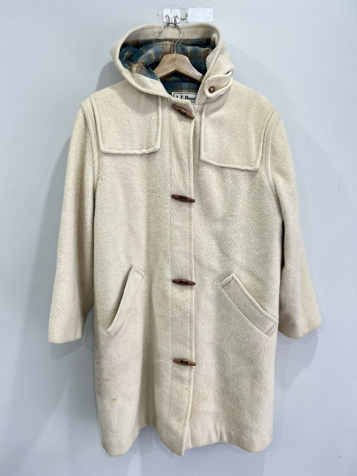 L.L. Bean Vintage 90s LL Bean Toggle Coat Jacket Plaid Lined Size US S / EU 44-46 / 1 - 1 Thumbnail