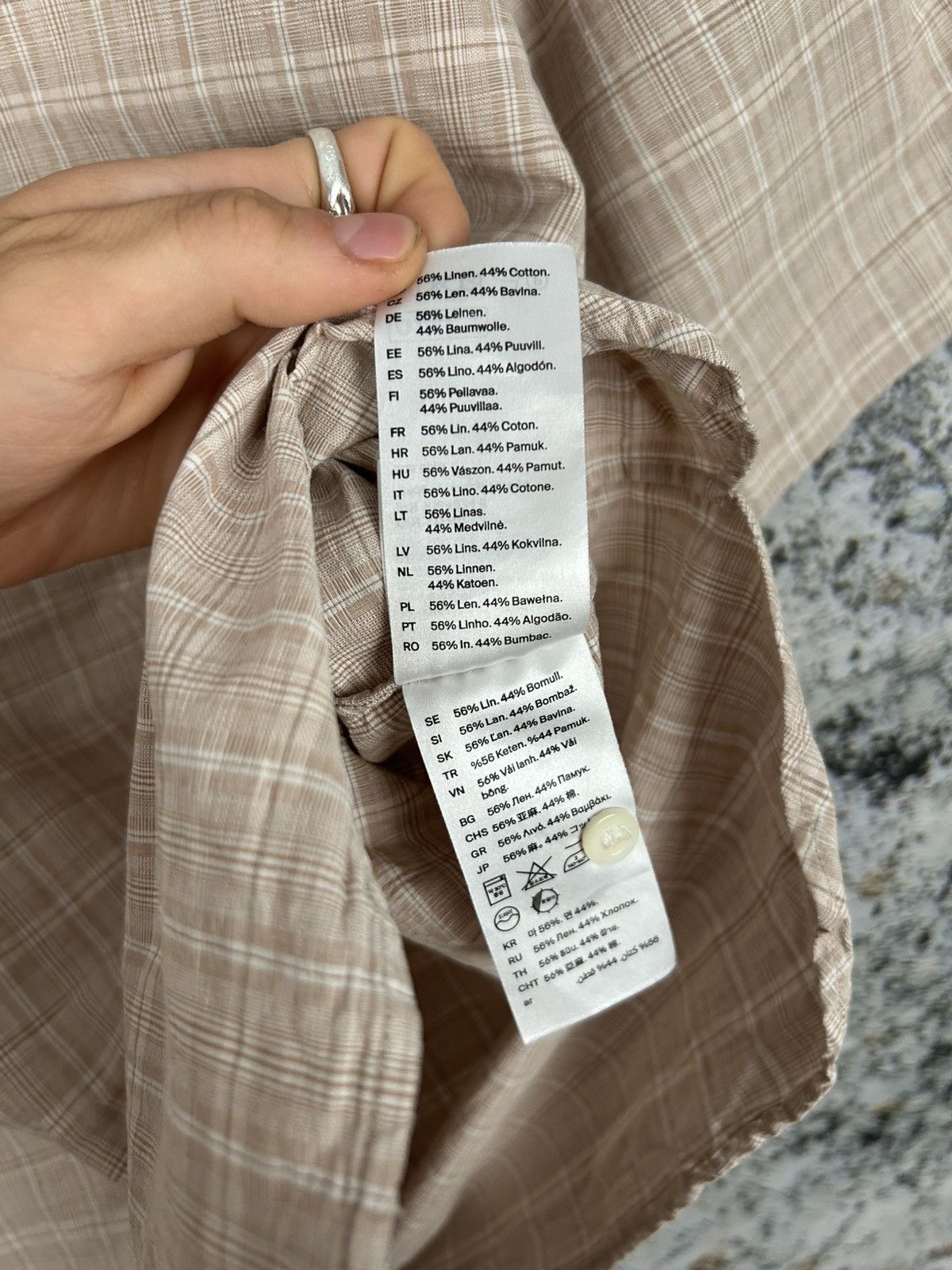 Cos COS Linen Brown Beige Shirt Summer Hawaiian Streetwear Size US L / EU 52-54 / 3 - 7 Thumbnail