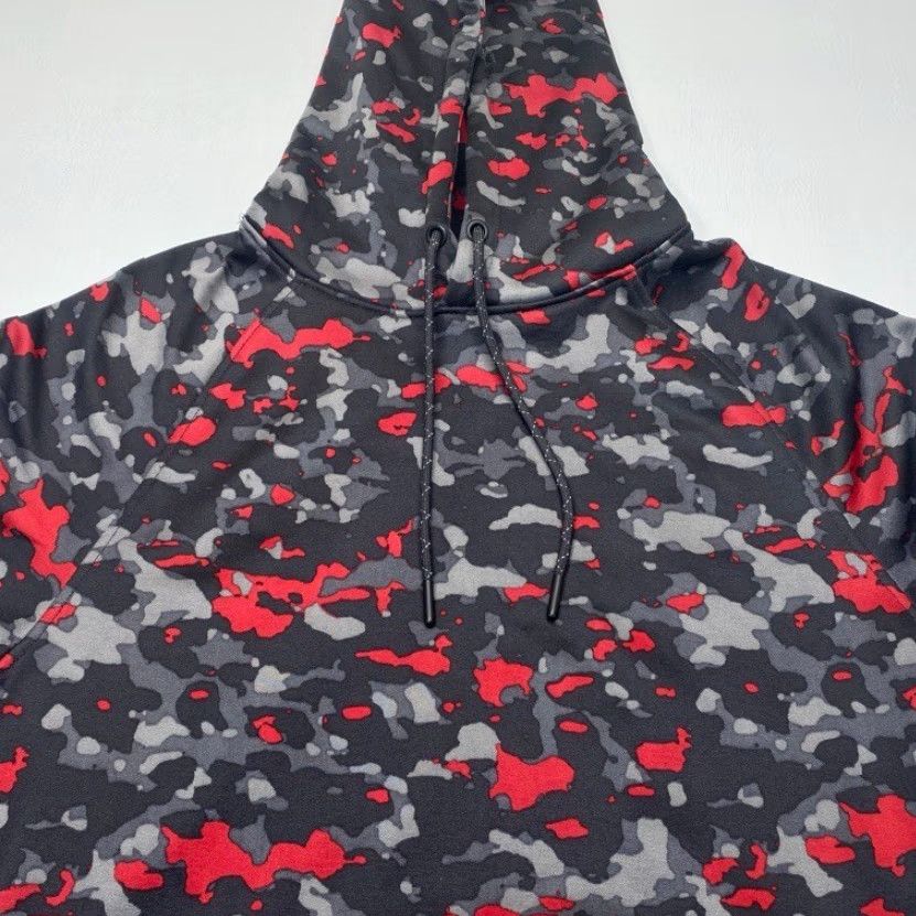 Vintage VINTAGE Eastbay Hoodie Sweatshirt Mens Medium Red/Black/Gray Camo Fleece Pullover 8502 Size US M / EU 48-50 / 2 - 7 Thumbnail