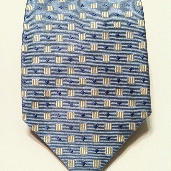 Faconnable FACONNABLE MEN'S NEW BLUE SILK TIE WIDTH: 3 3/4" Size ONE SIZE - 2 Thumbnail