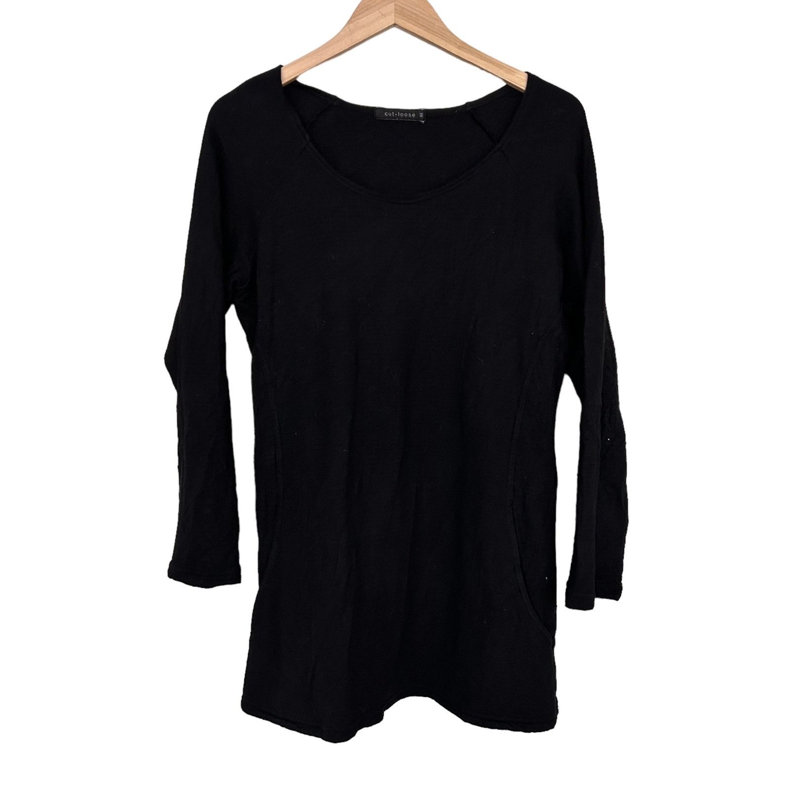 Other Cut Loose Black Long Sleeve Shirt Sz M Lagenlook Size M / US 6-8 / IT 42-44 - 1 Thumbnail