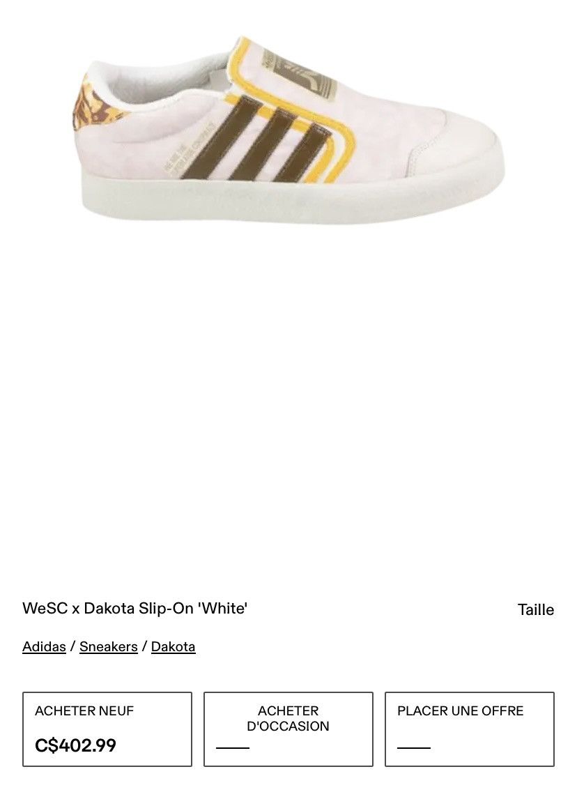 Adidas × WeSC Adidas WeSC x Dakota Slip-On 'White' Sneakers Size US 9.5 / IT 39.5 - 9 Thumbnail