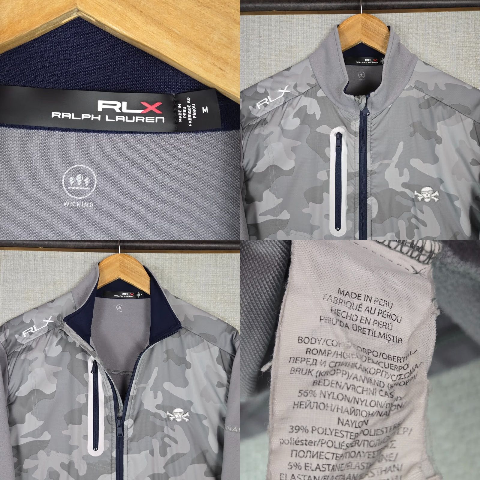 RLX Ralph Lauren RLX Ralph Lauren x Bettinardi Mens Medium 1/2 Zip Jacket Camo Gray Golf Windbreaker Shirt Jacket Pullover Size US M / EU 48-50 / 2 - 9 Thumbnail