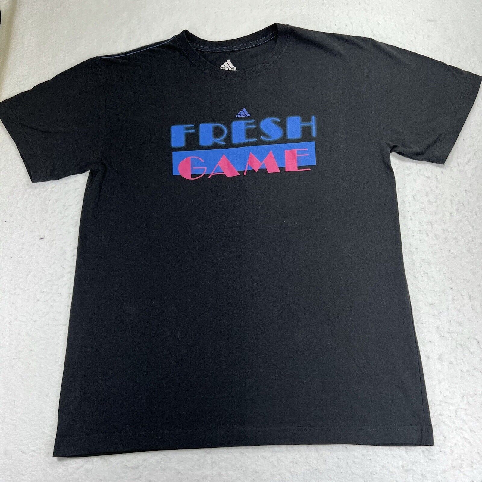 Adidas Adidas Black Short Sleeve Fresh Game Retro Graphic T-Shirt Size US M / EU 48-50 / 2 - 1 Thumbnail