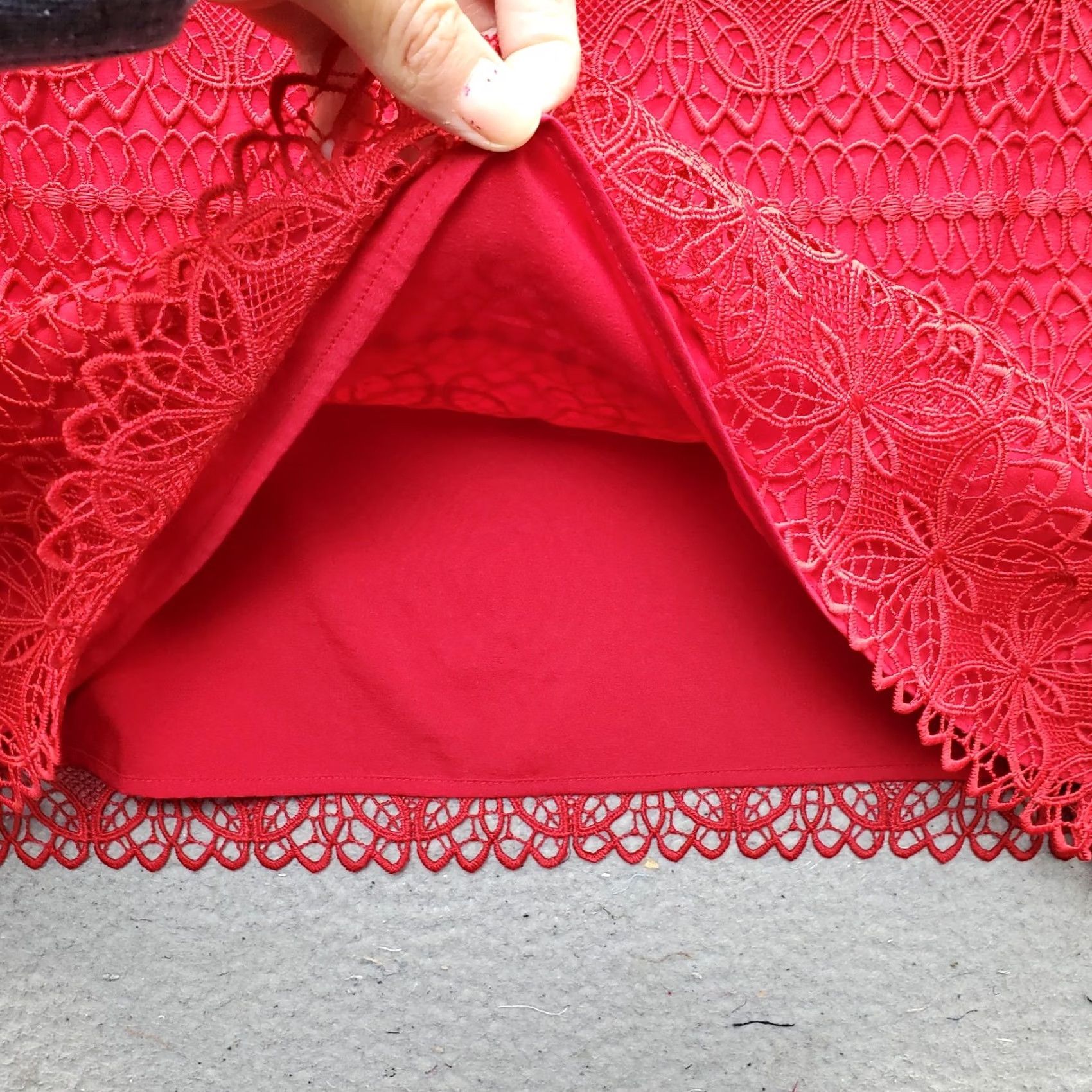 Talbots Talbots Blouse Womens L Red Floral Lace 3/4 Bell Sleeve Side Zip Vintage: No Size L / US 10 / IT 46 - 7 Thumbnail